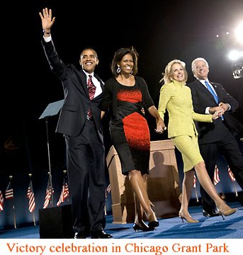 Obama celebrates victory 