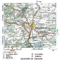 Cracow environs map