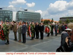 Laying wreaths
